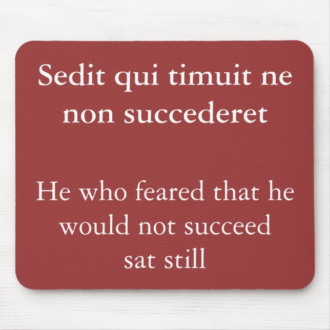 Frukta framgång, Horatius citat Musmatta (Framsidan)