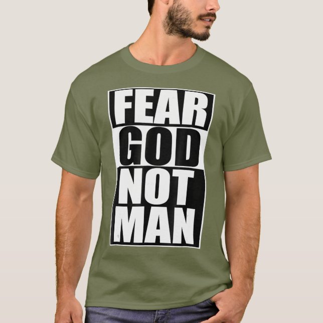 Frukta Gud Not Man Coola Christian Funny Gift Mana T Shirt (Framsida)