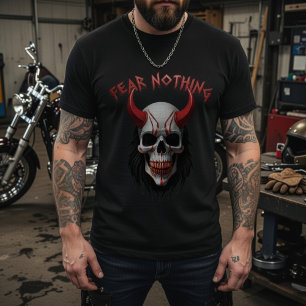 Frukta Inget Rödhornad Dödskalle Grafisk T Shirt