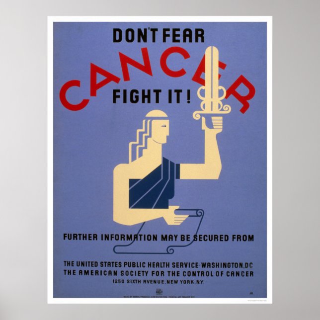 Frukta inte cancer 1938 WPA Poster (Framsidan)
