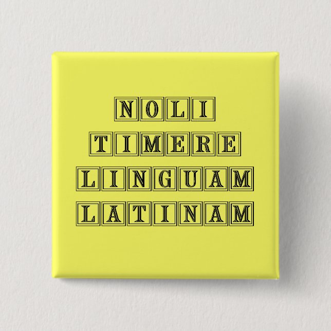 Frukta inte det latinska språket (latin) knapp (Framsida)