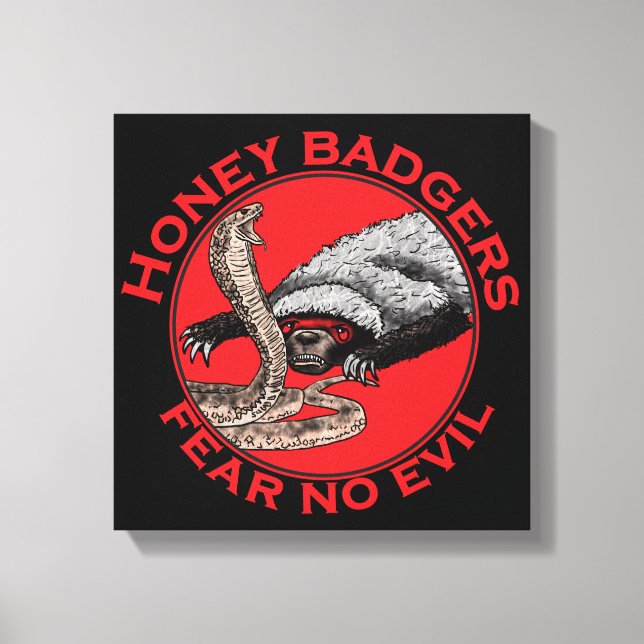 Frukta inte Evil Badass Honey badger Red Animal Ar Canvastryck (Framsida)