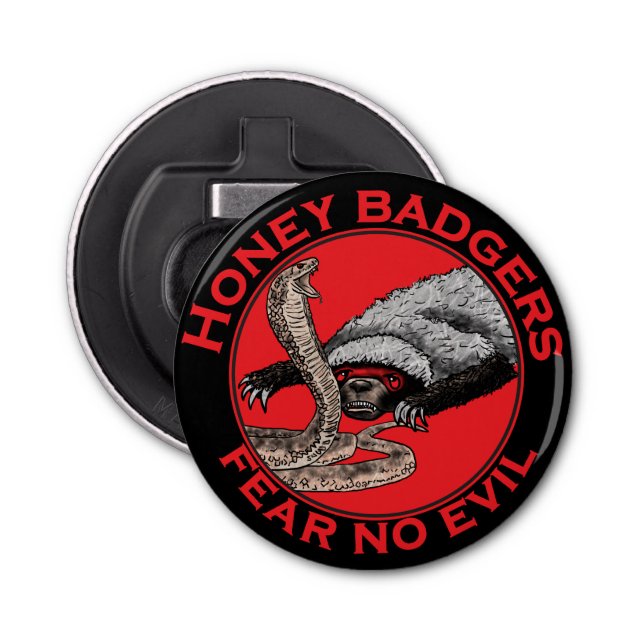 Frukta inte Evil Badass Honey badger Red Animal Ar Flasköppnare (Framsidan)