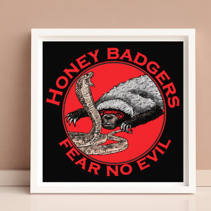 Frukta inte Evil Badass Honey badger Red Animal Ar Fototryck