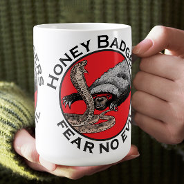 Frukta inte Evil Badass Honey badger Red Animal Ar Kaffemugg
