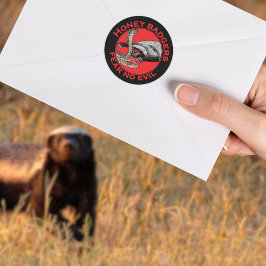 Frukta inte Evil Badass Honey badger Red Animal Ar Runt Klistermärke