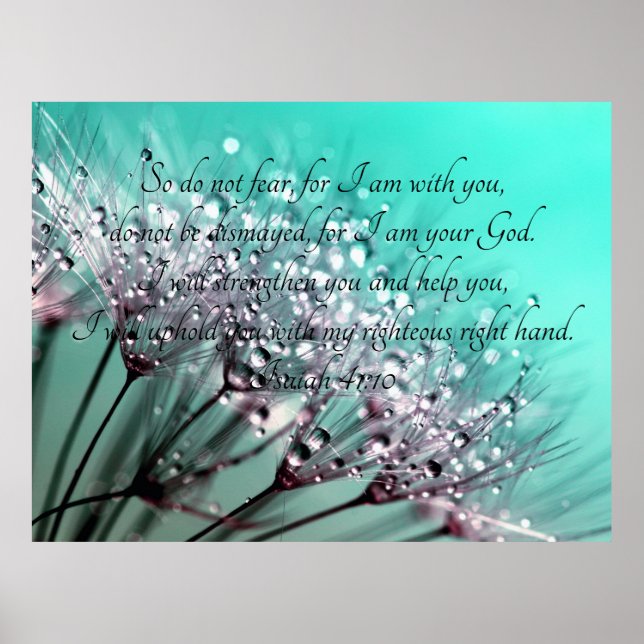 Frukta inte Isaiah 41:10 Bible Verse Poster (Framsidan)