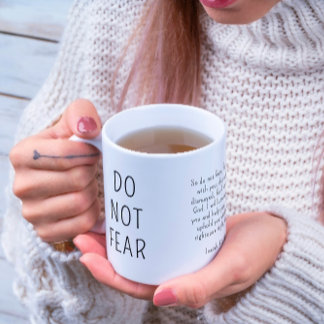 Frukta inte Isaiah 41:10 Christian Modern Black Kaffemugg