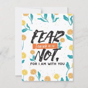 Frukta inte Isaiah Bible Verse Inspirational Desig Vykort