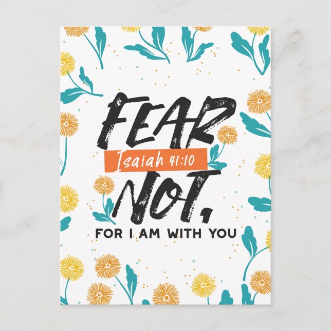 Frukta inte Isaiah Bible Verse Inspirational Desig Vykort (Framsida)