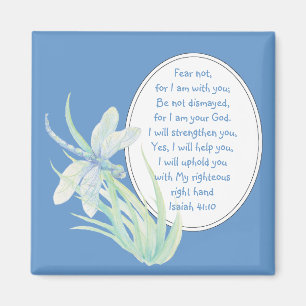 Frukta inte, Isaiah Scripture Dragonfly Blue, Grö Magnet
