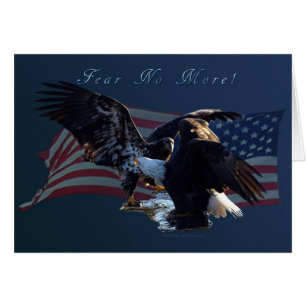 "Frukta inte mer!" Eagle/US Flagga Gift Hälsningskort