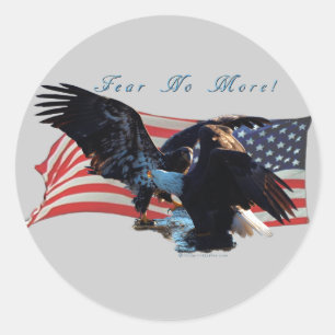 "Frukta inte mer!" Eagle/US Flagga Gift Runt Klistermärke