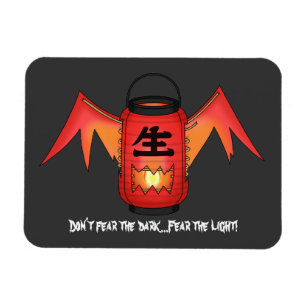 "Frukta inte Mörken" japansk Lantern Yokai Magnet