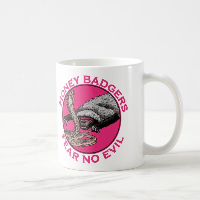 Frukta Inte Onda Rosa Honey Grävling Badass Djur K Kaffemugg (Höger)