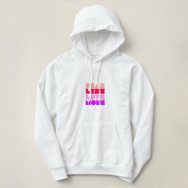 Frukta mindre Kärlek mer - Kvinnans hoodie T Shirt (Design framsida)