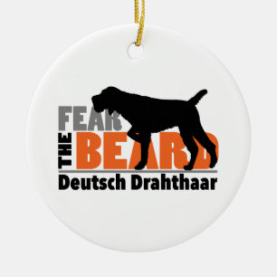 Frukta skägget - Deutsch Drahthaar Julgransprydnad Keramik