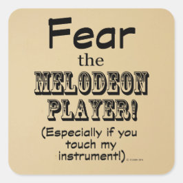 Frukta strecket på Melodeon Player Square Fyrkantigt Klistermärke