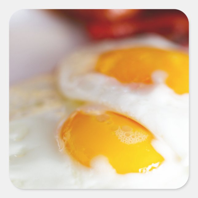 Fruktad äggfrukost fyrkantigt klistermärke (Framsida)