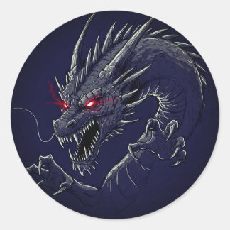 Fruktad Dragon Runt Klistermärke