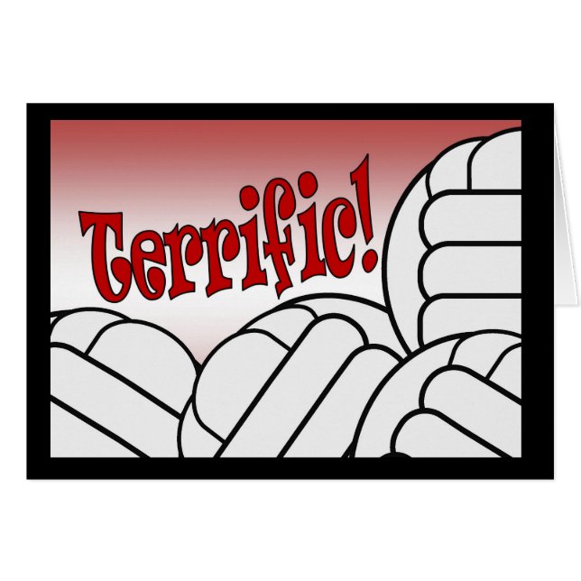 Fruktansvärd volleyboll -! hälsningskort (Framsidan Horizontal)