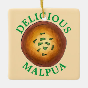 Fruktansvärda malpua indisk pancake Mithai Sweets Julgransprydnad Keramik