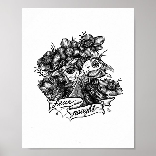 FRUKTANSVARIGA: Guineas Tattokonst (vit bakgrund) Poster (Framsidan)