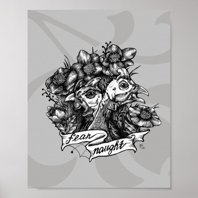 FRUKTANSVARIGT: Guineas Tattokonst med bakgrund Poster (Framsidan)