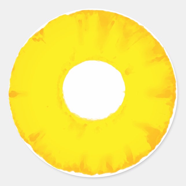 Fruktanteckning Rund etikett - Ananas (Framsida)