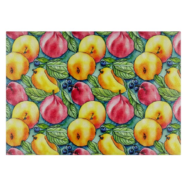 Fruktäppelpäron sommarvattenfärg mönster (Framsidan)