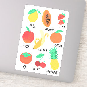Fruktar Flash-kort Koreas Fruktiga Roligt Food Art Klistermärken