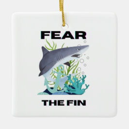 fruktar haj julgransprydnad keramik