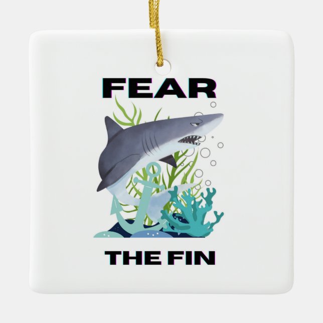 fruktar haj julgransprydnad keramik (Framsida)