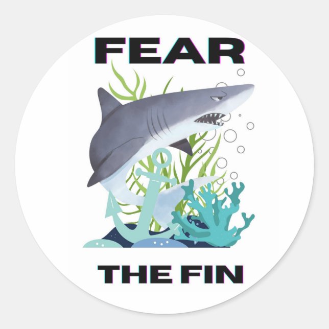 fruktar haj runt klistermärke (Framsida)