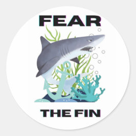 fruktar haj runt klistermärke