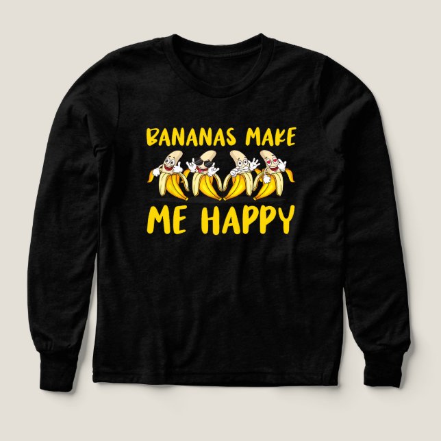 Fruktbananer gör mig Lycklig Banana T Shirt (Design framsida)