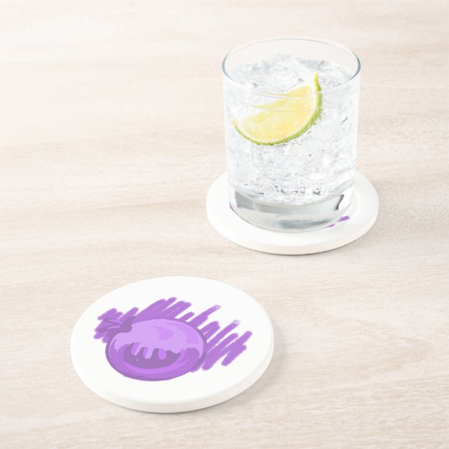 Fruktblåbär och Mönster Underlägg Sandsten (Sidan)