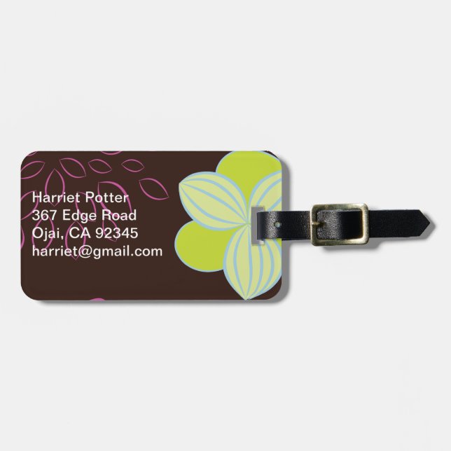 Fruktblommiga Bra Blommigten Cute Girly Retro Bagagebricka (Horisontell Framsida)