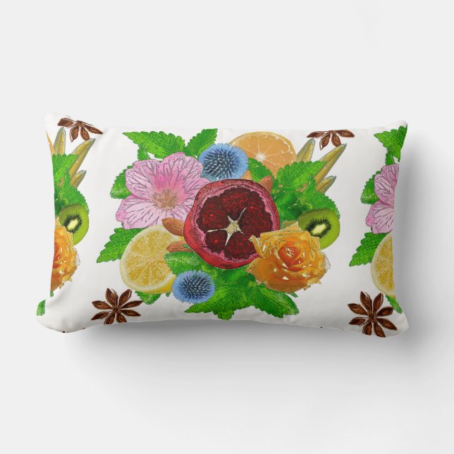 Fruktbukett. Lumbarkudde (Framsida)