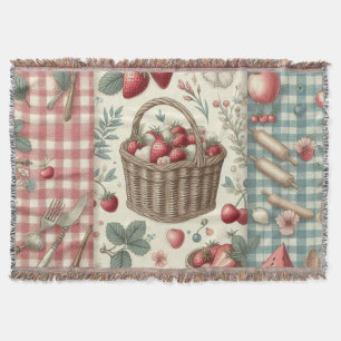 Fruktburk Gingham Kul Filt