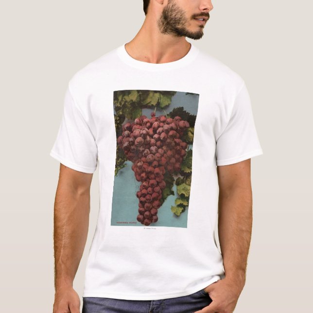 FruktChromo Lithograph av Kalifornien druvor T-shirt (Framsida)