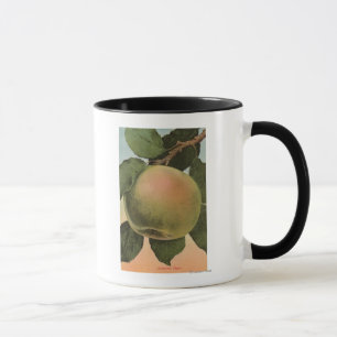 FruktChromo Lithograph av Newtown Pippen Mugg