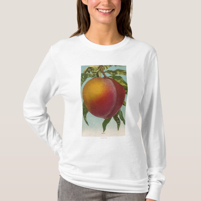 FruktChromo Lithograph av PeachFruitState T-shirt (Framsida)