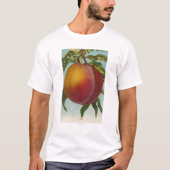FruktChromo Lithograph av PeachFruitState T-shirt (Framsida)