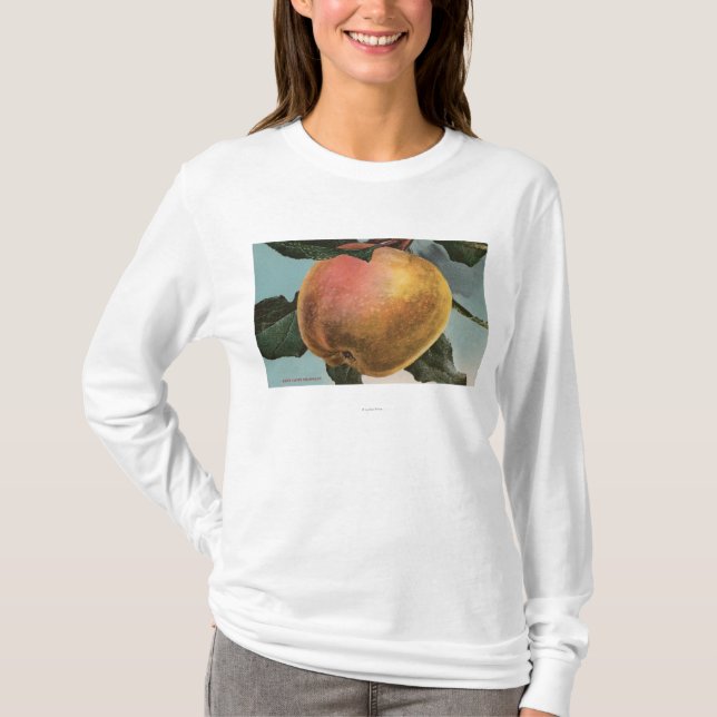 FruktChromo Lithograph av vitvintern Pearmain T-shirt (Framsida)