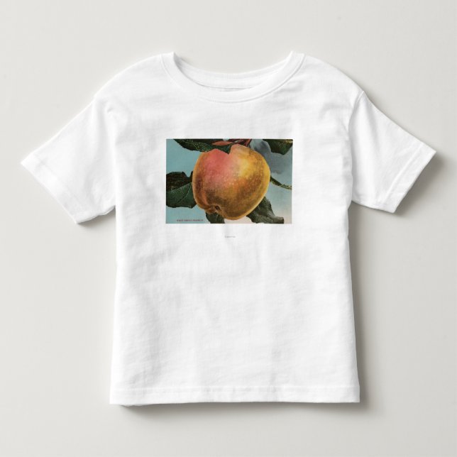 FruktChromo Lithograph av vitvintern Pearmain Tee Shirt (Framsida)