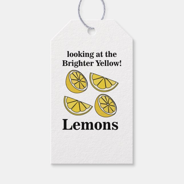Fruktcitroner Tittar på citroner med ljusare Gult Presentetikett (Framsidan)
