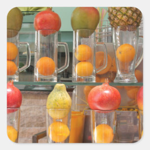 fruktcocktail fyrkantigt klistermärke