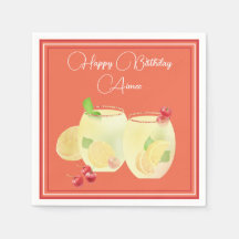 Fruktcocktails Glad födelsedag Pappersservett