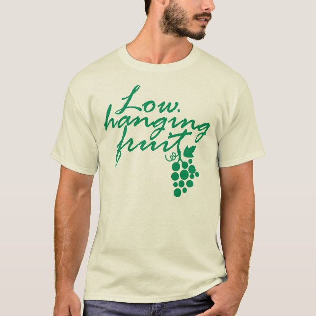 Fruktdruvor med låg hanging, Vin Älskare, vinodlin T-shirt (Framsida)